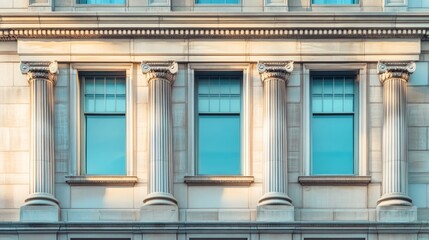 Fototapeta premium Federal Reserve building facade showcasing the iconic architecture and symbolic representation of economic stability and monetary policy in the United States.