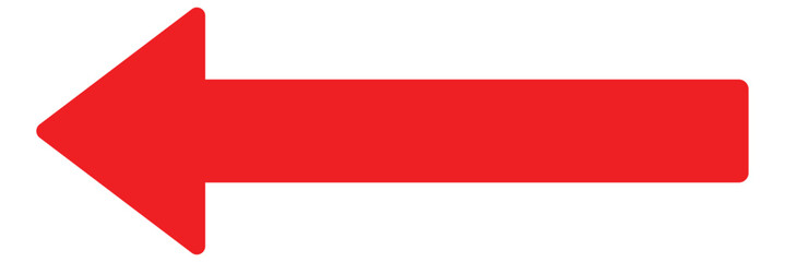 Long Red Arrow Icon Vector. Red Long Arrow Vector. Flat Style Arrow Symbol. Red Long Arrow Icon Isolated on White Background.