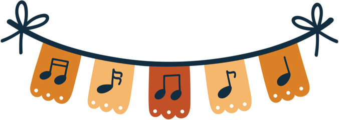 Musical Note Bunting Vector Illustration