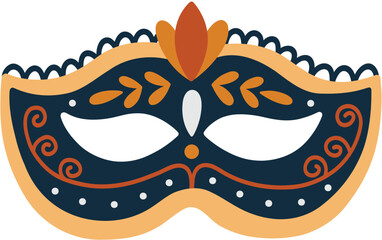 Masquerade Mask with Lace and Gemstones Vector Illustration