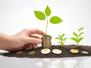 Money saving concept isolated on white background