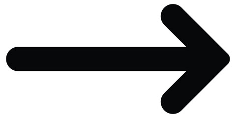 Long arrow icon. Long line arrow vector. Flat style arrow symbol. Straight black long arrow vector icon. Long arrow on a white background.