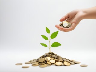 Money saving concept isolated on white background