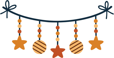 Stars and Circles Bunting Vector Illustration