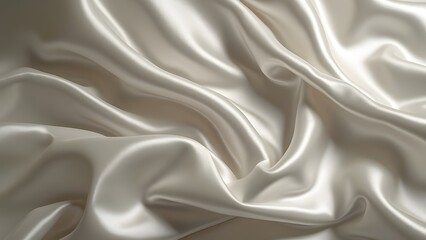 Luxurious Draped White Satin Fabric, Elegant Renaissance-Inspired Texture Background