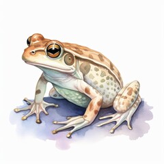 Fototapeta premium Realistic Illustration of a Colorful Frog with Detailed Patterns and Vibrant Eyes