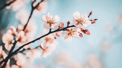 Obraz premium Delicate Spring Blossoms: A Pastel Dream