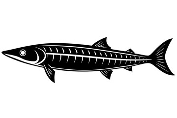  Fish icon vector isolated on white black background. food illustration sign collection. Fish icon design.