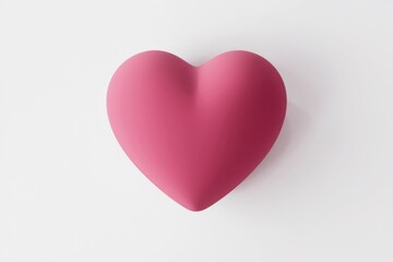 A pink heart shape isolated on a white background.