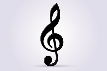 Obraz premium A black treble clef symbol on a white background.