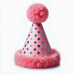 Birthday Party Hat Isolated on White Background Generative AI