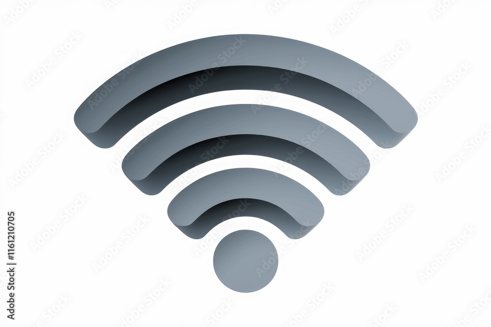 Poster A 3D rendering of a wifi signal icon  representing internet connectivity.