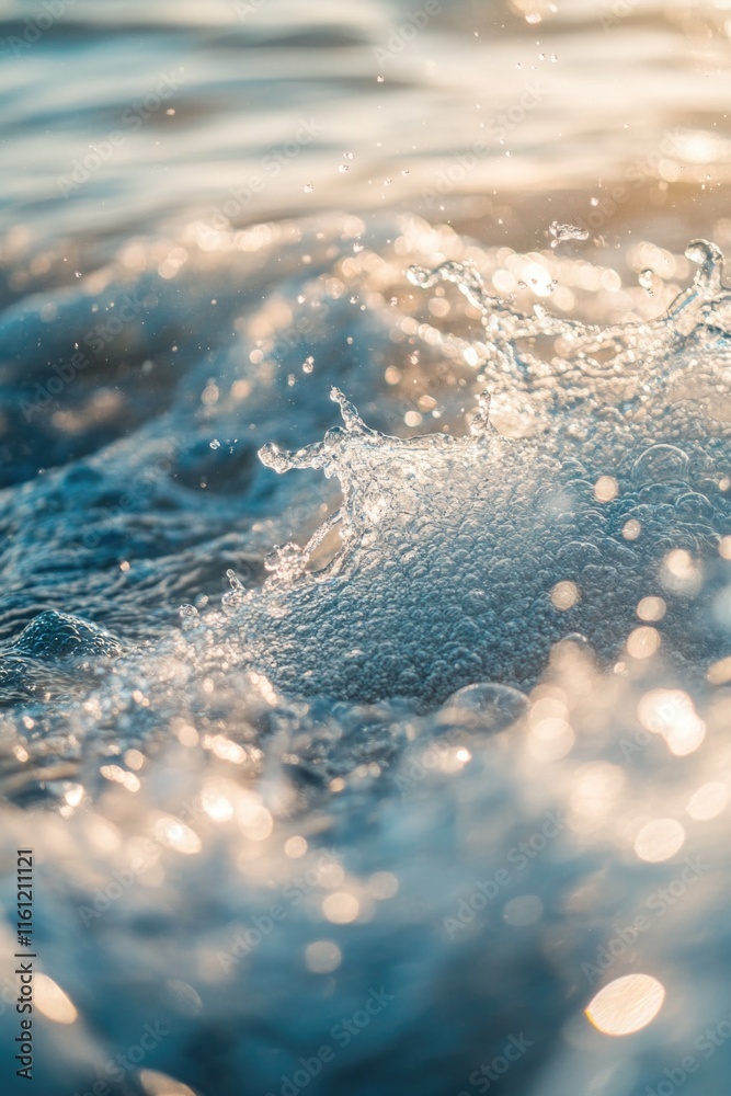 Poster A close-up view of a wave breaking on the ocean surface