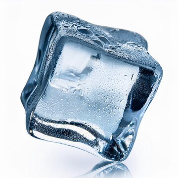 Pile of ice cubes isolated on white background, Artificial acrylic ice cubes
