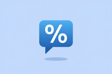 Blue speech bubble with white percentage sign