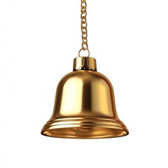 Golden Christmas Bell Ornament Hanging Chain Elegant Design