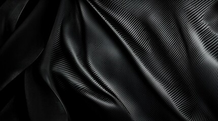 Obraz premium Dark Elegance: Luxurious Black Silk Drapery 