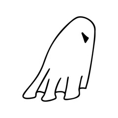 Spooky black silhouette of a ghost in vector format, perfect for Halloween designs and eerie decorations