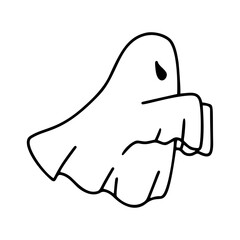 Classic ghost silhouette in sleek black vector design, perfect for Halloween, parties, or eerie branding