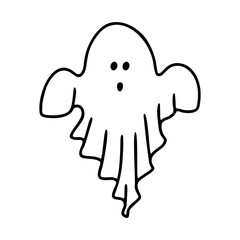 Minimalist black ghost silhouette vector, versatile for Halloween crafts, posters, or themed invitations