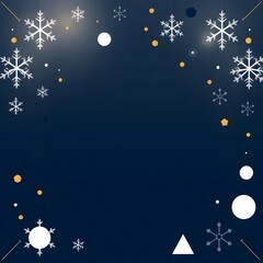 Fototapeta premium New Year's Eve Snowflake Pattern: Gold and White Snowflakes on Background for Winter Holiday Celebrations