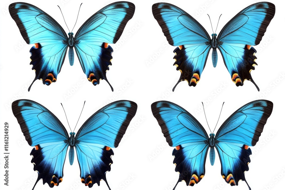 Poster butterflies on a white background, perfect for any project requiring a natural element
