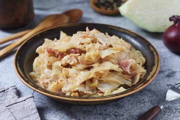 	
Southern Fried Cabbage, traditional dish in the South of the USA