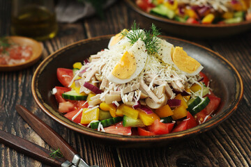 A traditional Bulgarien salad dish - Ovcharska salad