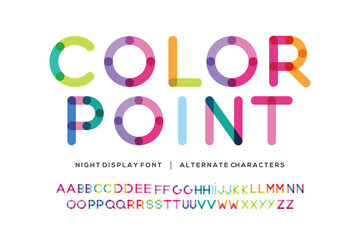 Future font creative modern alphabet fonts. Typography colorful bold with color dot regular. vector illustrator
