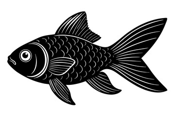  Fish icon vector isolated on white black background. food illustration sign collection.