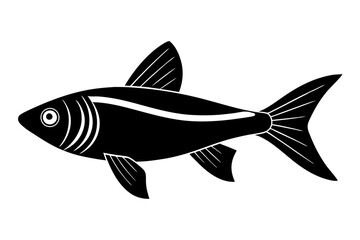  Fish icon vector isolated on white black background. food illustration sign collection.