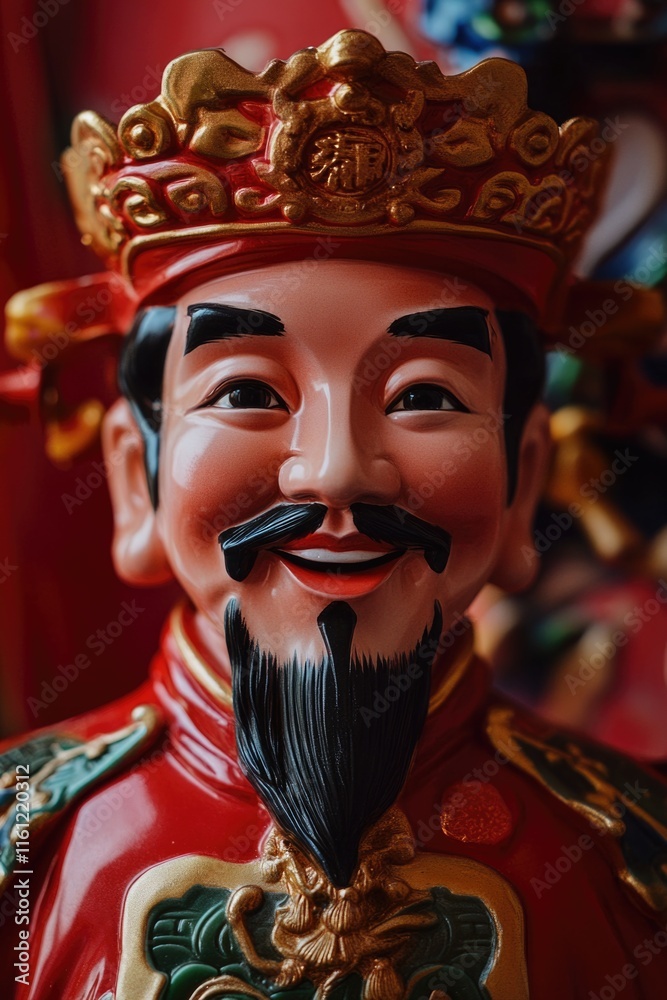 Poster a detailed view of a stone statue depicting a man with a long beard, suitable for use in historical 