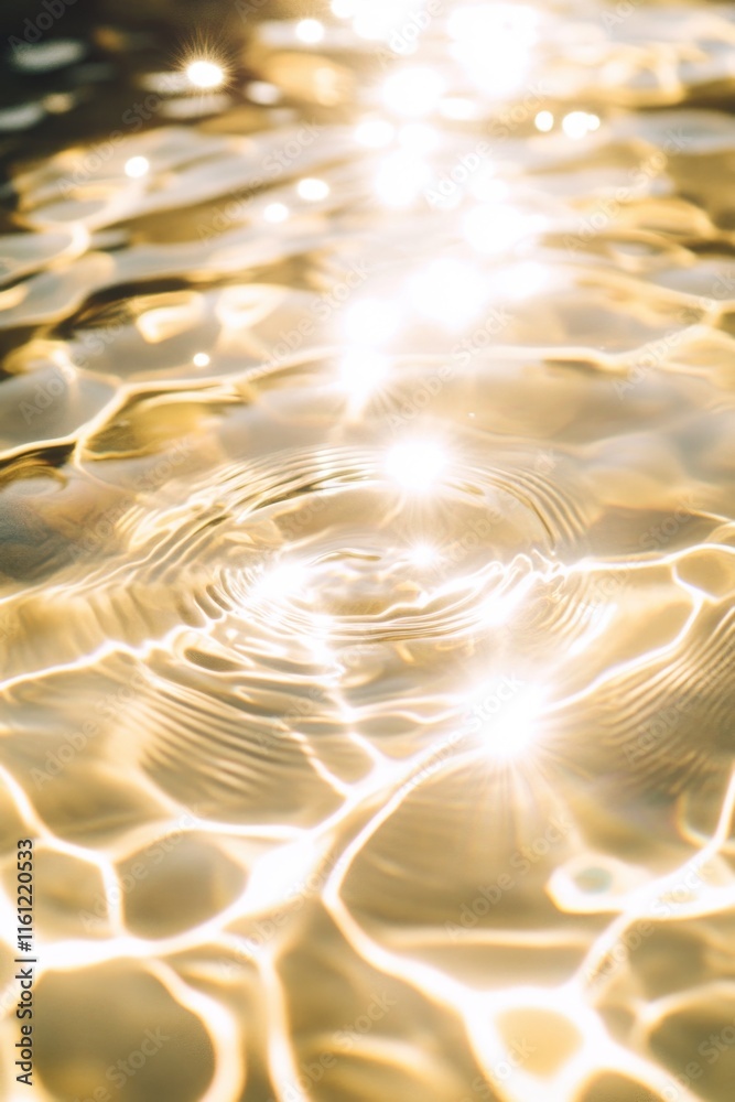 Poster Close-up view of ripples on the surface of calm water, suitable for use in designs related to serenity and tranquility