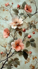 Elegant Vintage Rose Blossom Painting - Delicate Floral Artwork