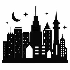 Fototapeta premium night city silhouette