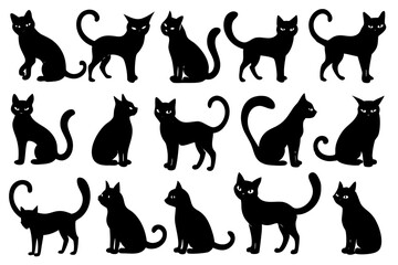 silhouettes of cats