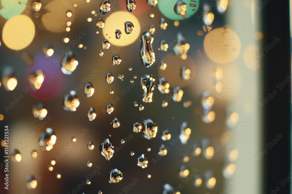 Aufkleber close-up view of raindrops on a window