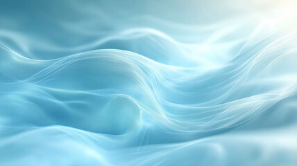 Obraz premium Serene light blue landscape with soft flowing fabric-like textures and gradients, background for Powerpoint presentation, web banner design