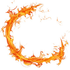 Fiery Abstract Art: A Swirling Dance of Orange and Yellow Flames