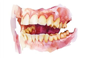 Obraz premium A detailed view of a tooth with gaps between the teeth