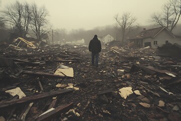 Devastation and Loss in a Once-Thriving Neighborhood After a Calamity Leaves Destruction in Its Wake