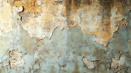 Obraz premium An old wall with peeling paint, ideal for backgrounds or textures