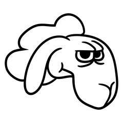 Sheep Looks Skeptical Critical Suspicious Stares Design Lover Art Vector Illustration Card T-Shirt Poster Sticker Graphic Print Decorative Drawing Isolated Logo Decoration Symbol Creative Cool Style

