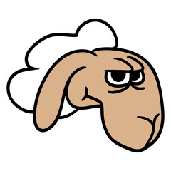 Sheep Looks Skeptical Critical Suspicious Stares Design Lover Art Vector Illustration Card T-Shirt Poster Sticker Graphic Print Decorative Drawing Isolated Logo Decoration Symbol Creative Cool Style
