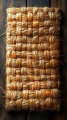 Rustic Woven Straw Mat Texture - Natural Fiber Background