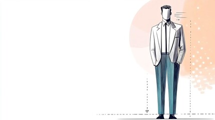 Stylishly Illustrated Man in Modern Attire: Clean Minimalist Vector Art. AI Generated