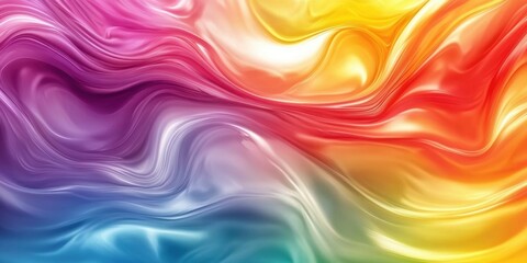 Obraz premium Vibrant abstract swirl in rainbow colors with smooth flowing patterns