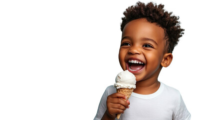 Laughing Boy Holding Cupcake Ice Cream Transparent Background