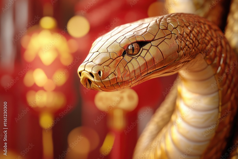Aufkleber a detailed view of a serpent statue, suitable for use in fantasy or mythological contexts