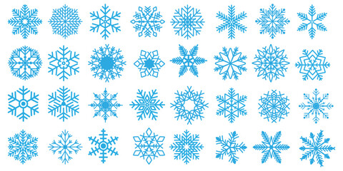 Snow Icons. Snowflakes Vector Icons. Winter Icons. Snow or Snowflake symbol. Snow. Snowflakes